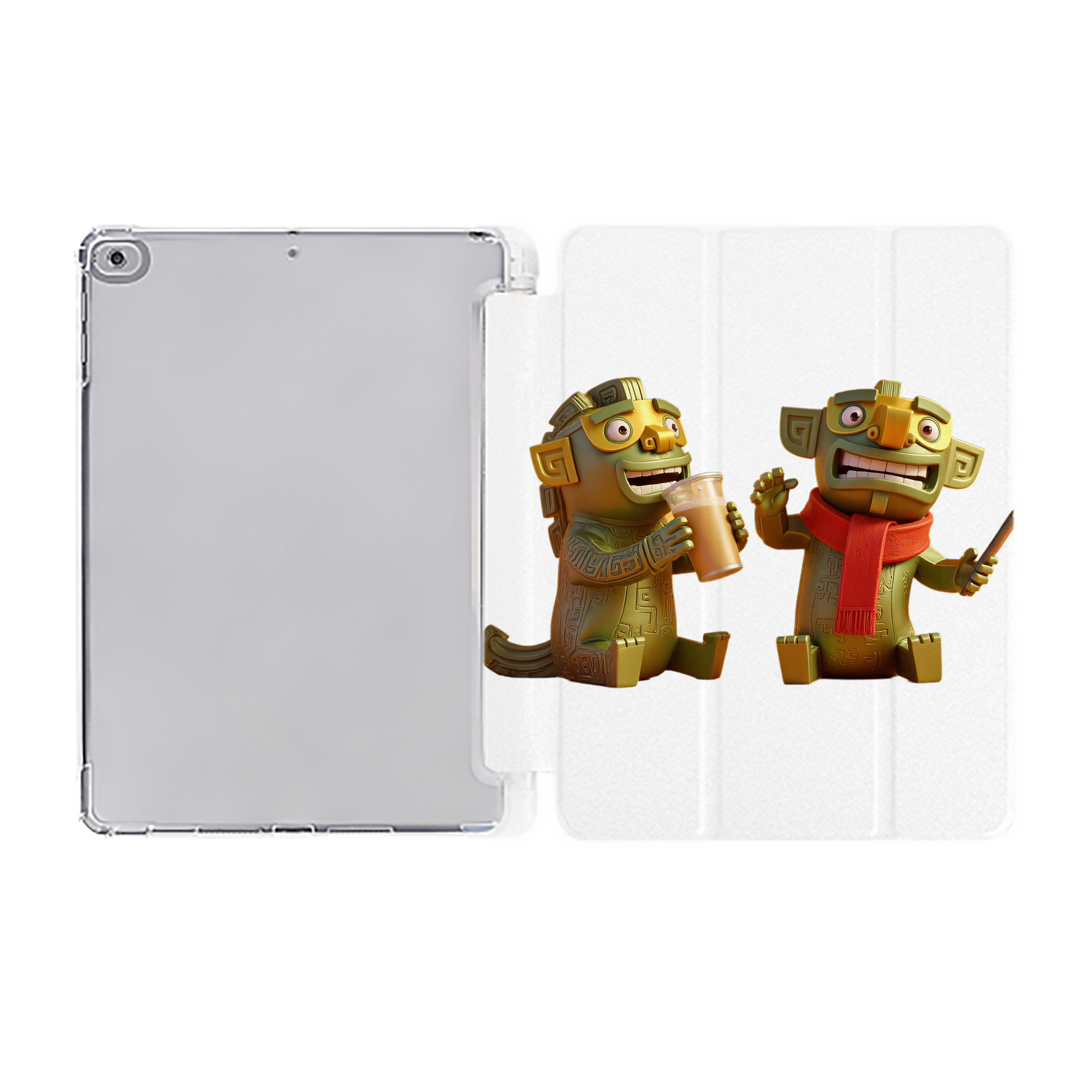 （画像用） Ne Zha 2 ナタ 魔童の大暴れ IPad ケース ペン収納付き 三つ折りスタンド PUレザー×シリコン 対応機種9.5/10.5/10.9インチ